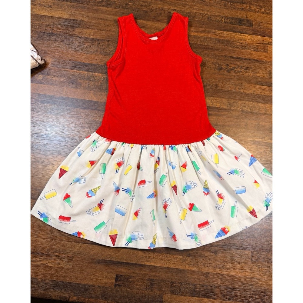 Vintage 80s girls dress size 6X. Summer fun, retro fit.  Ice cream and popsicles